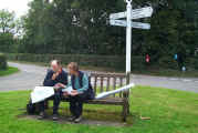 Photo of two of the Pettistree hedgerow survey team